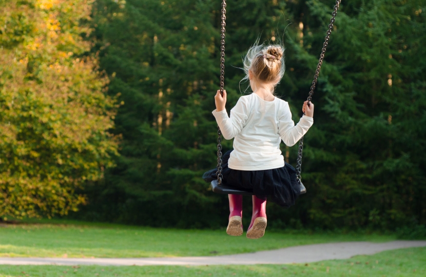 Child on a swing