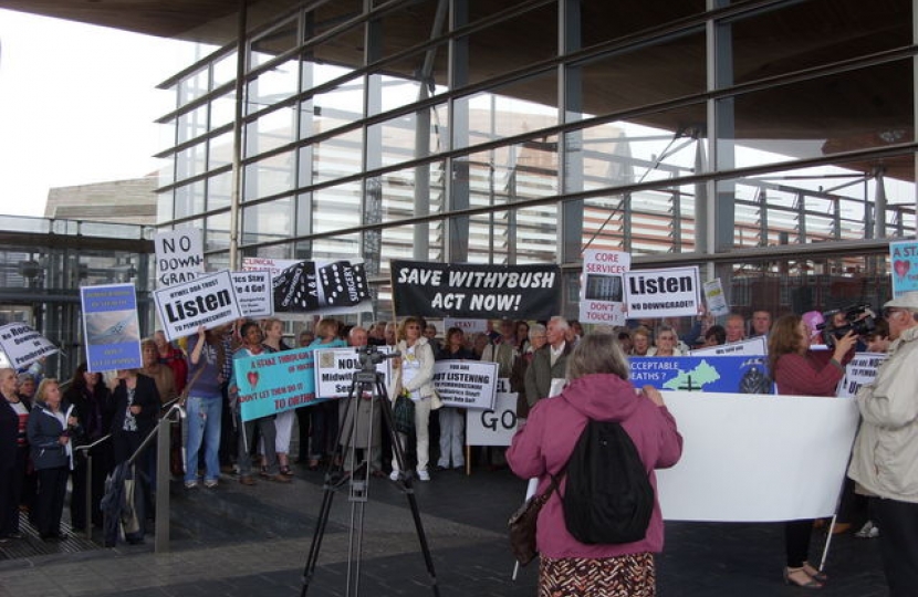 Local Assembly Member Paul Davies has recently led a Welsh Conservative debate on Withybush Hospital in the Assembly Chamber; whilst protestors from across Pembrokeshire gathered outside the Senedd to protest against its potential downgrading.