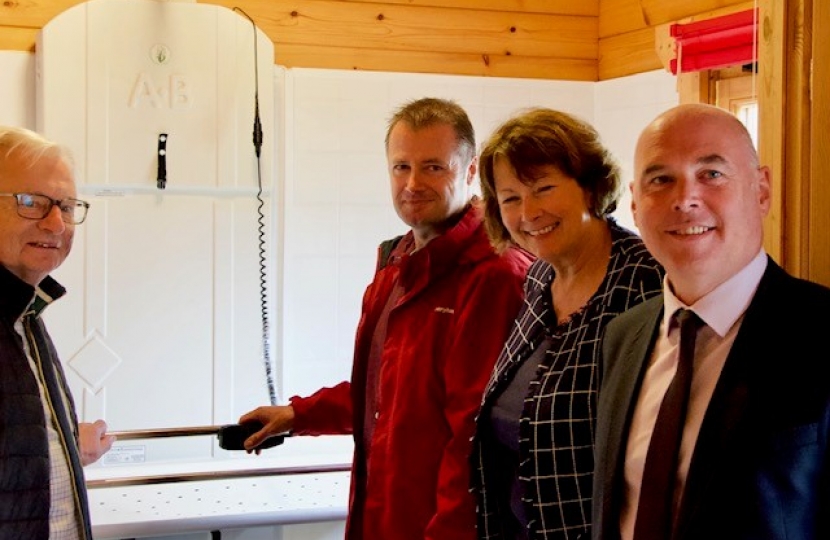 Picture : L-R – Lord Elis-Thomas (Deputy Minister for Culture Tourism and Sport), Peter Russ, Angela Burns AM, Paul Davies AM. 